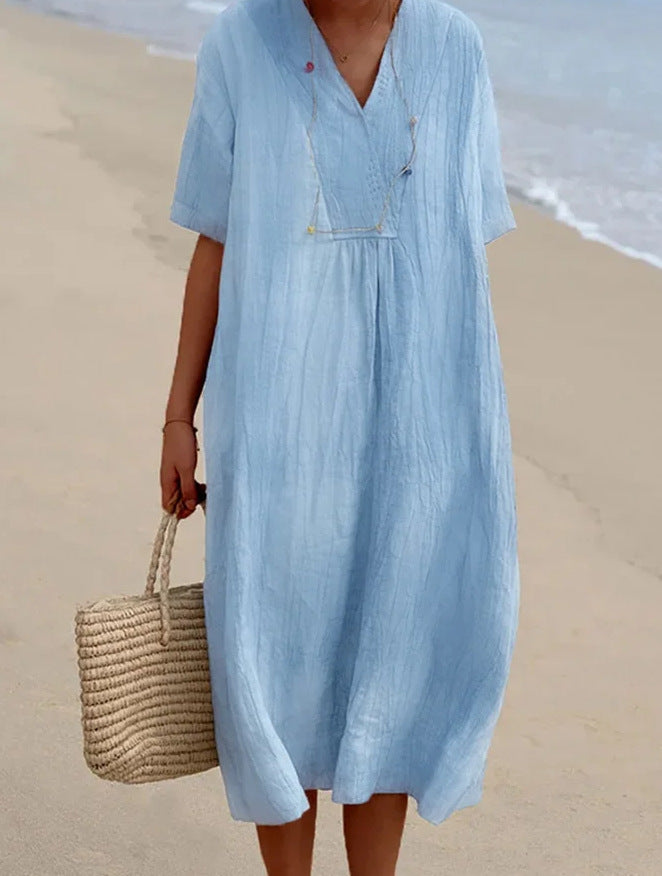 Zanda's - Sommerkleid Aus Baumwolle Und Leinen