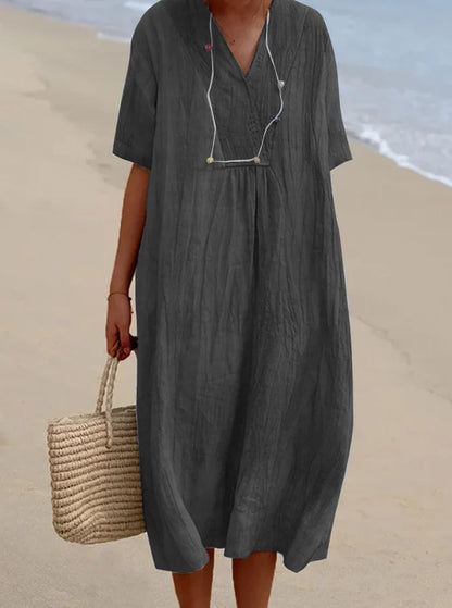 Zanda's - Sommerkleid Aus Baumwolle Und Leinen