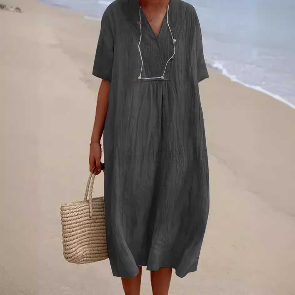 Zanda's - Sommerkleid Aus Baumwolle Und Leinen