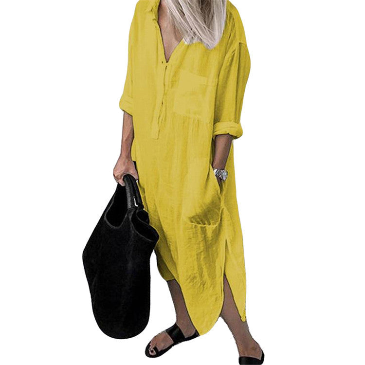 Aileen - Super Schönes Und Sehr Elegantes Maxi-leinenkleid, Ideal Für Den Sommer