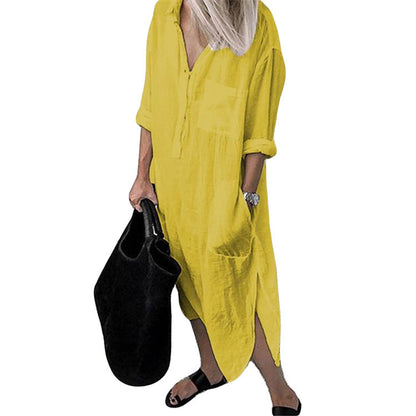 Aileen - Super Schönes Und Sehr Elegantes Maxi-leinenkleid, Ideal Für Den Sommer
