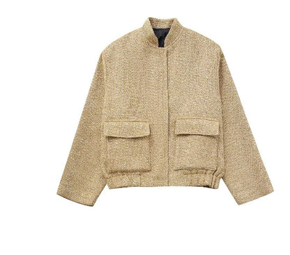 Yana - Goldfarbene Pailletten-jacke