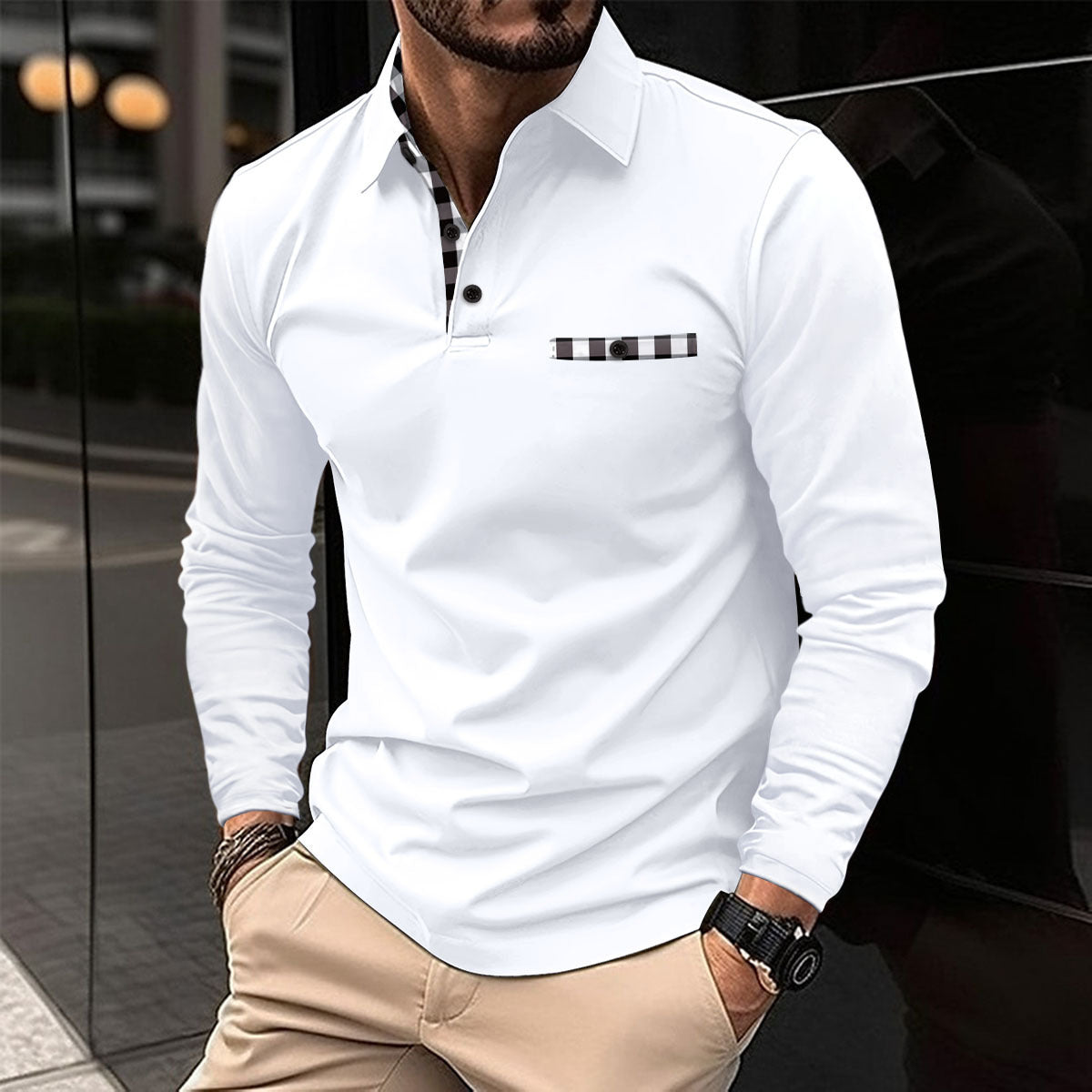 Benjamin – Kariertes Button-down-langarmhemd