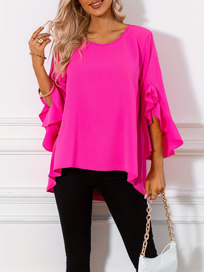 Aria – Bluse Mit Rundhalsausschnitt Für Den Frühling