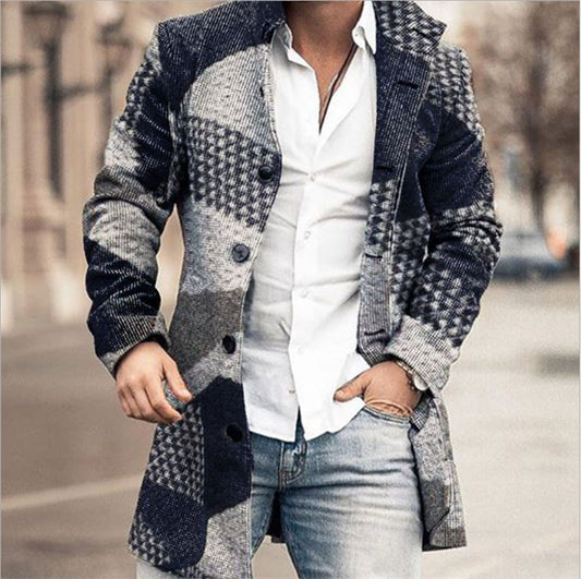 Stilvolle Mittellange Karierte Herrenjacke - Stephen
