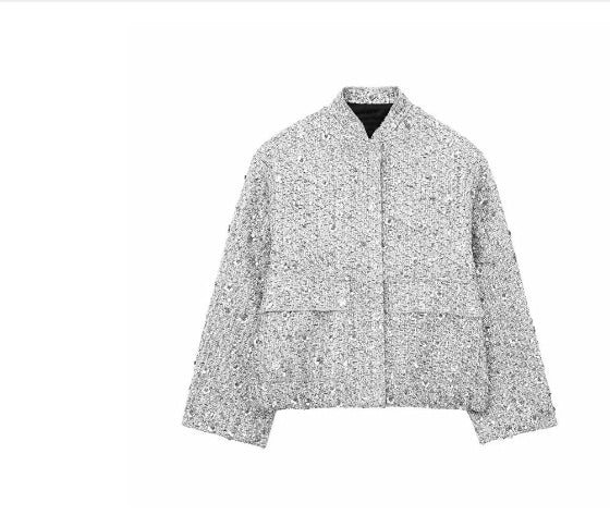 Yana - Goldfarbene Pailletten-jacke