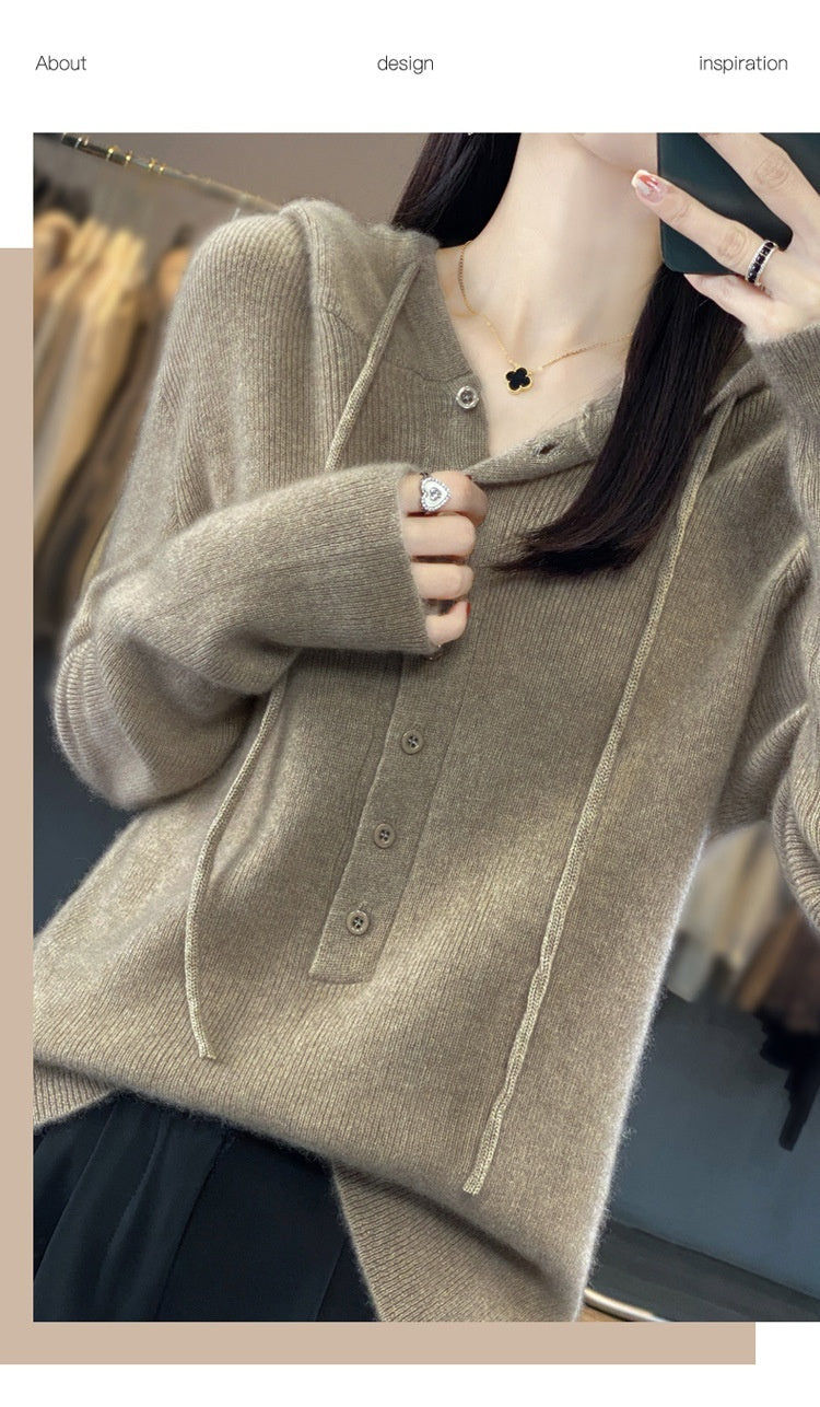 Tyra – Pullover Mit Lockerer Kapuze Und Strickpullover Mit Schnürverschluss